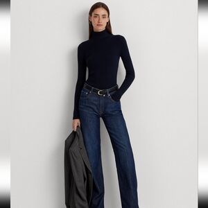 RALPH LAUREN WOMEN'S NAVY TURTLENECK SWEATER SIZE LARGE NWT